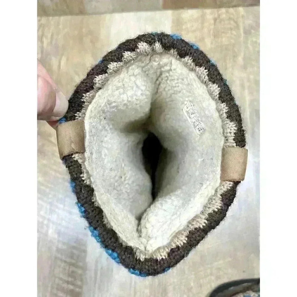 KEEN Girls Youth 3 Auburn Daphne 9641 Brown Suede Knit Winter Calf Boots Fleece - Picture 8 of 10